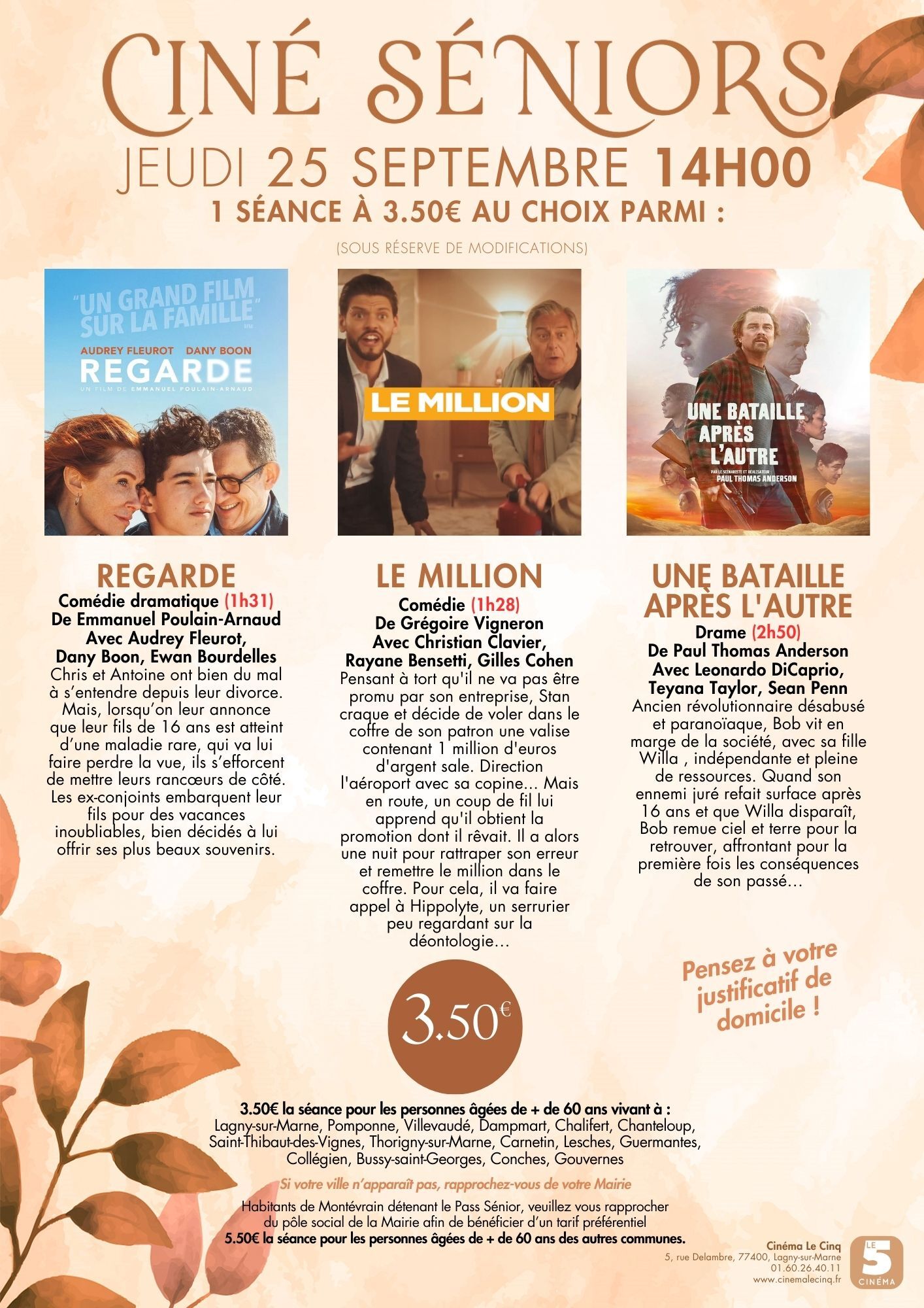 Ciné seniors 25 sept