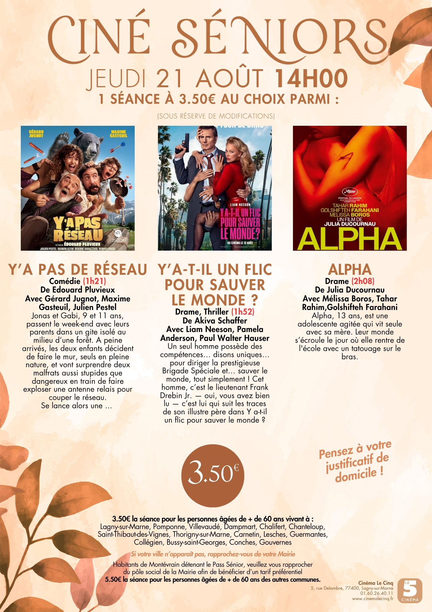 CineSeniors 21 août 2025