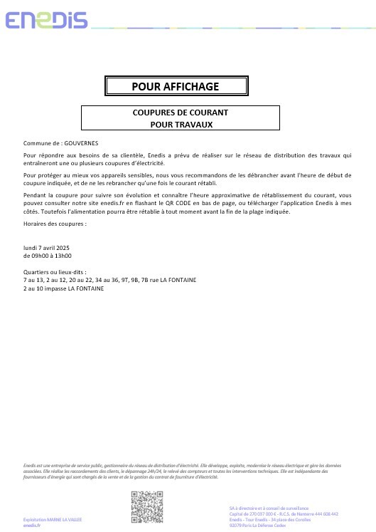 ENEDIS 7 avril 2025